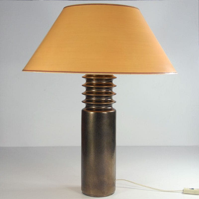 Table lamp, dark brown ceramic, by U. Kristiansson, Ö. Kristiansson, for Luxus, Sweden, 1970s. - 44162
