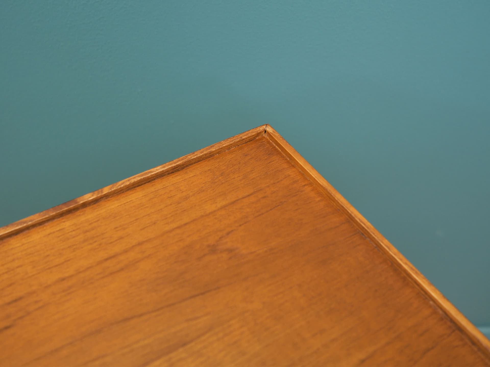 Trolley side table, brown teak, black metal, Denmark, 1970s. - 50659