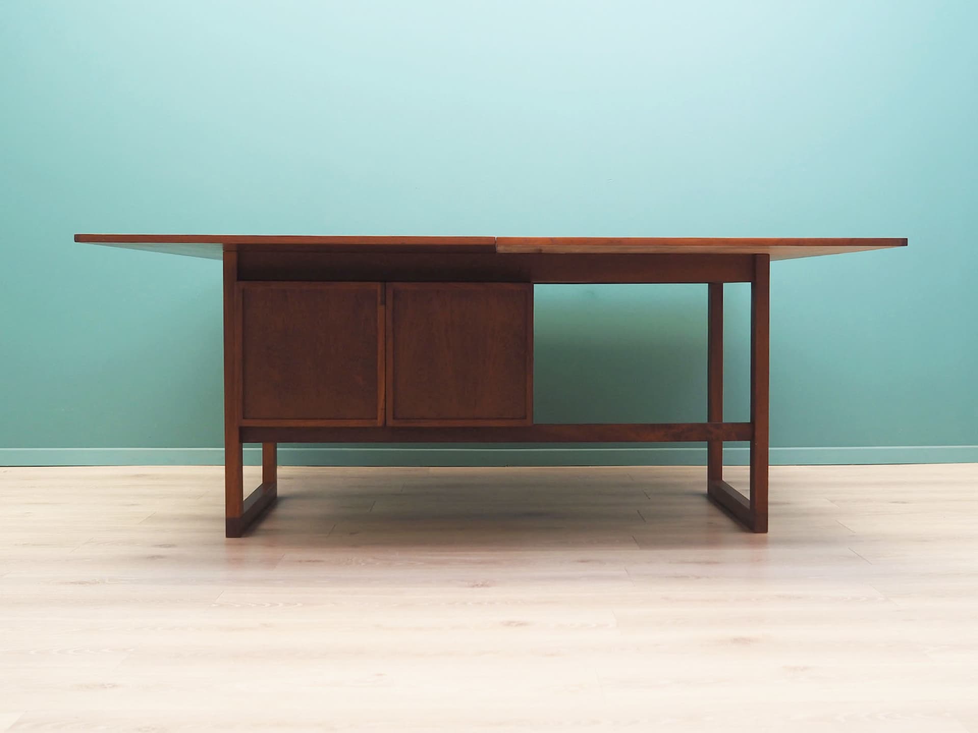 Desk, brown teak, Denmark, 1970s - 50645