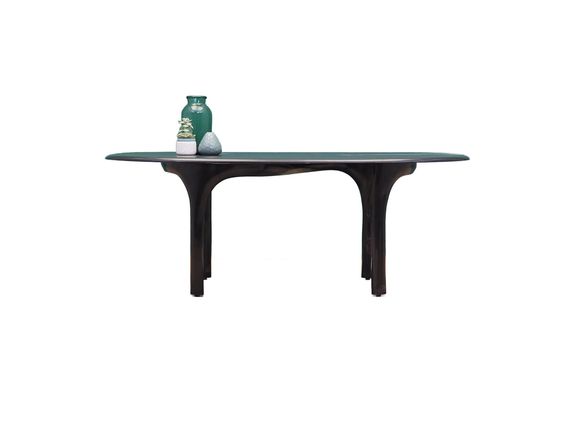 Stolik kawowy, czarny, konglomerat kamienny, Dania, lata 70.