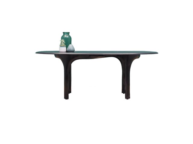 Stolik kawowy, czarny, konglomerat kamienny, Dania, lata 70. - WYMIARY