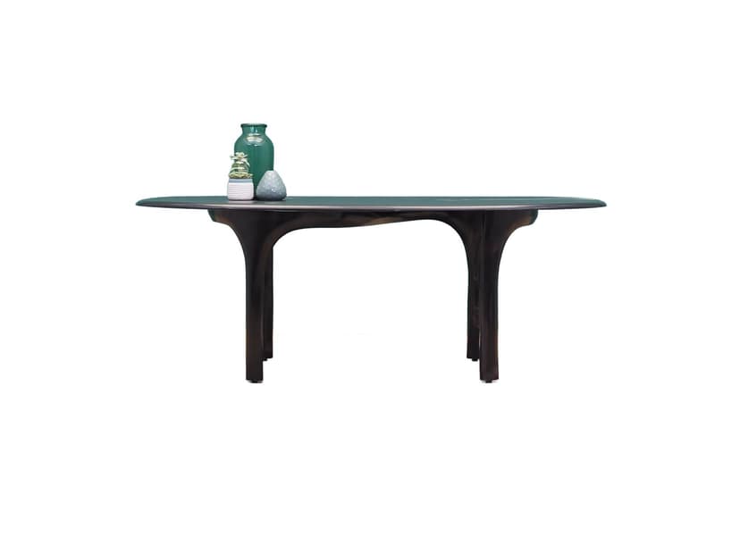 Coffee table, black stone conglomerate, Denmark, 1970s