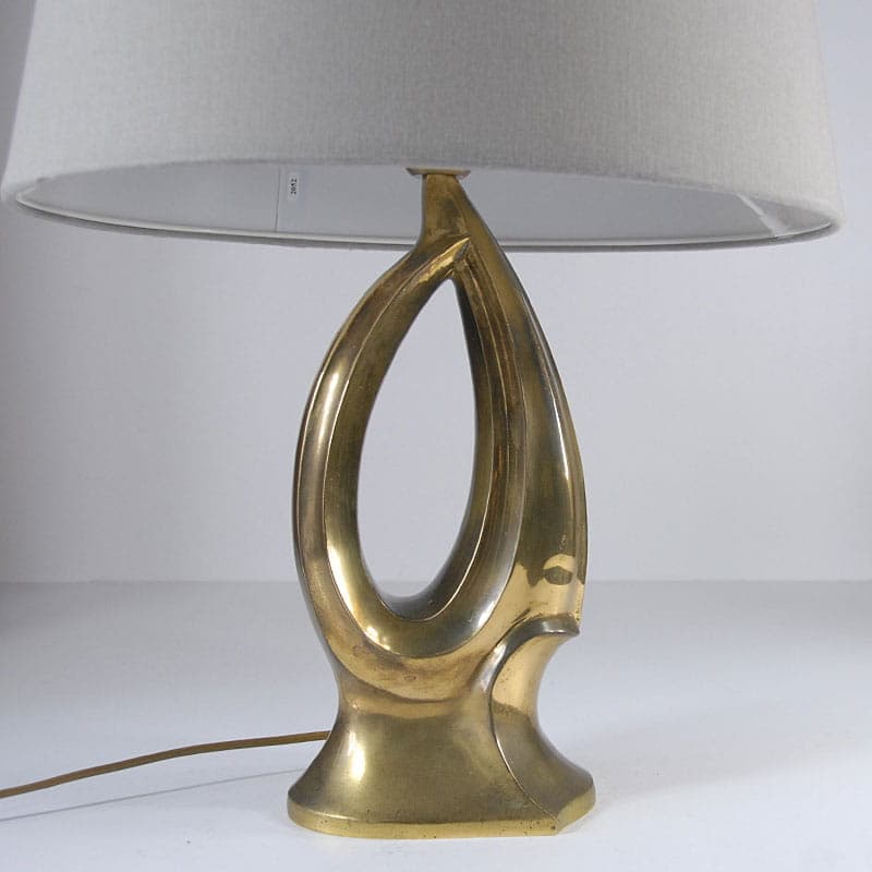 Table lamp, golden brass, Poland, 1970s. - 44095