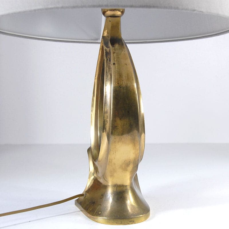Table lamp, golden brass, Poland, 1970s. - 44097