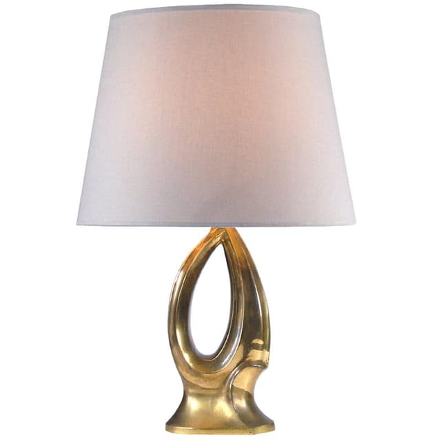 Table lamp, golden brass, Poland, 1970s. - DIMENSION