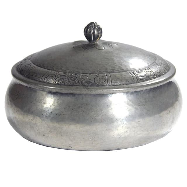 Srebrny pojemnik dekoracyjny, proj. J. Andersen, Dania, lata 30. - WYMIARY