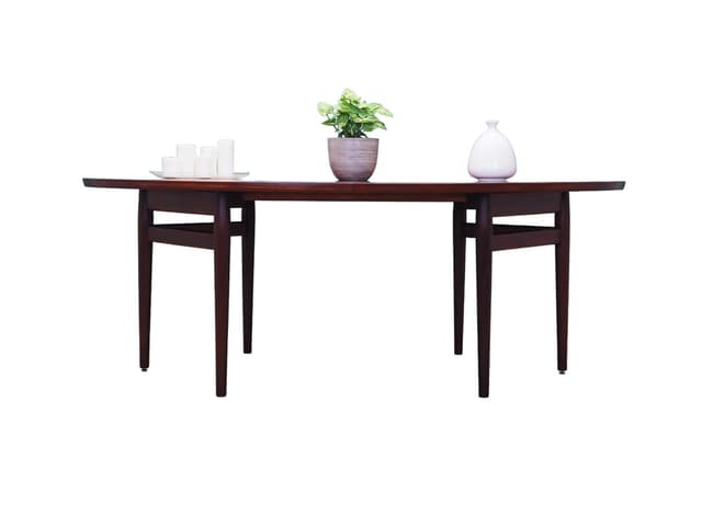 Oval table, brown rosewood, by A. Vodder, Sibast, Denmark, 1950s. - DIMENSION