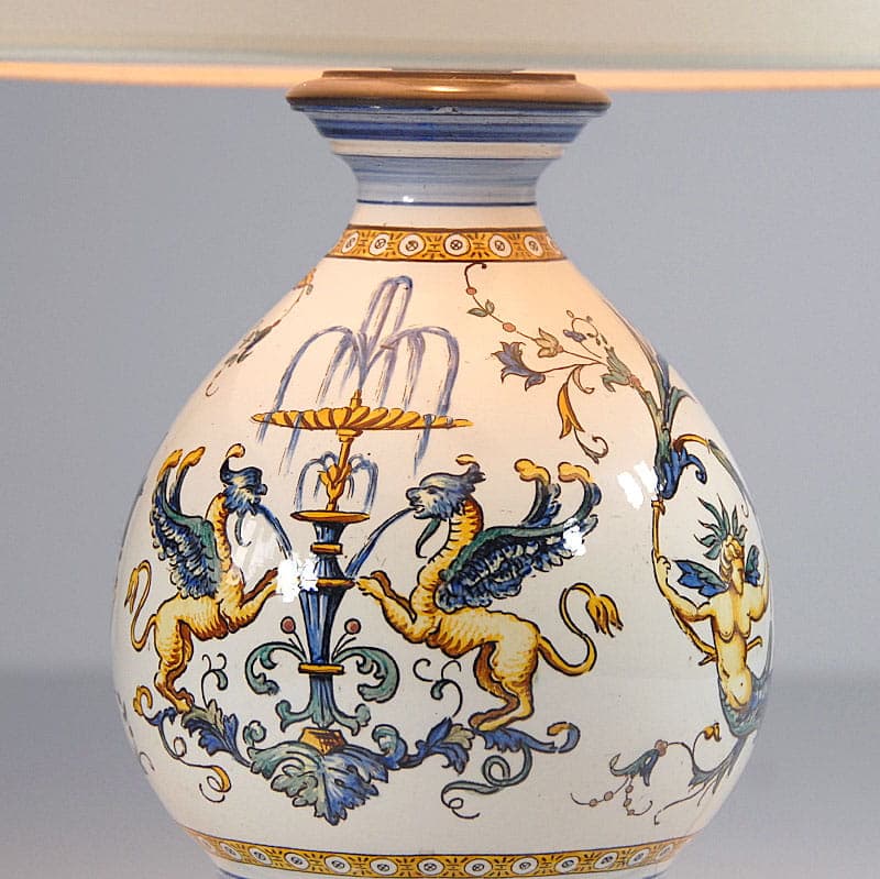 Table Lamp Gien, ivory white, ceramics, France, 19th c. - 44031
