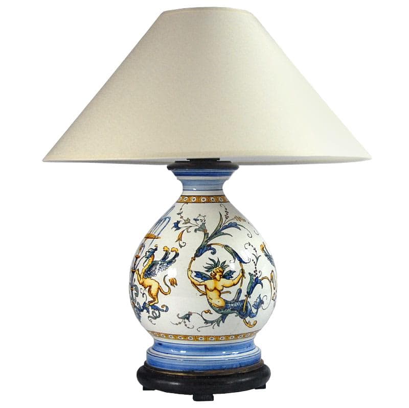 Table Lamp Gien, ivory white, ceramics, France, 19th c.