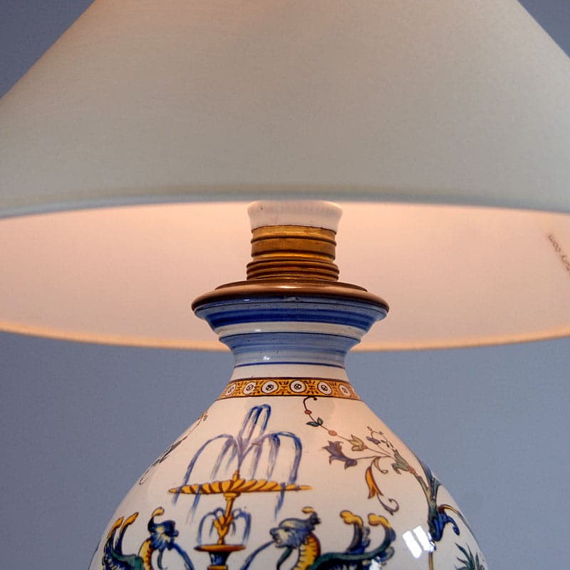 Table Lamp Gien, ivory white, ceramics, France, 19th c. - 44029