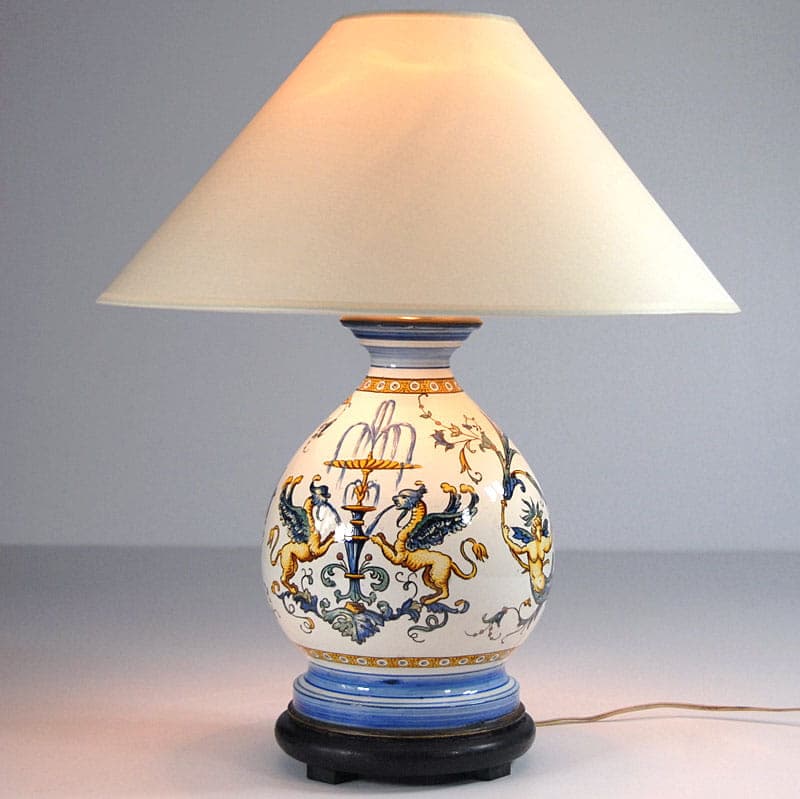 Table Lamp Gien, ivory white, ceramics, France, 19th c. - 44027
