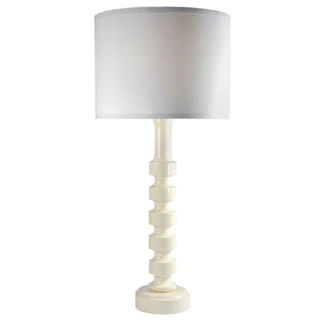 Table lamp, ivory white wood, Germany, 1970s. - DIMENSION