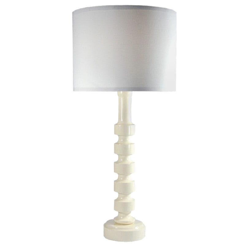 Table lamp, ivory white wood, Germany, 1970s.