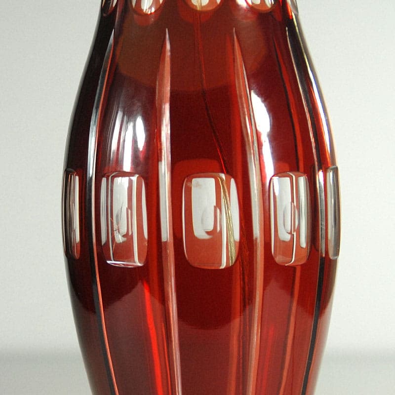 Table lamp, red crystal, Denmark, 1940s. - 44006
