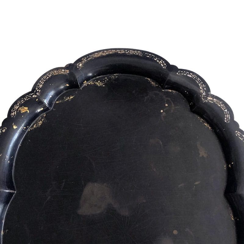 Czarna taca papier-mâché, dla Jennens & Bettridge, Wielka Brytania, poł. XIX w. - 4532