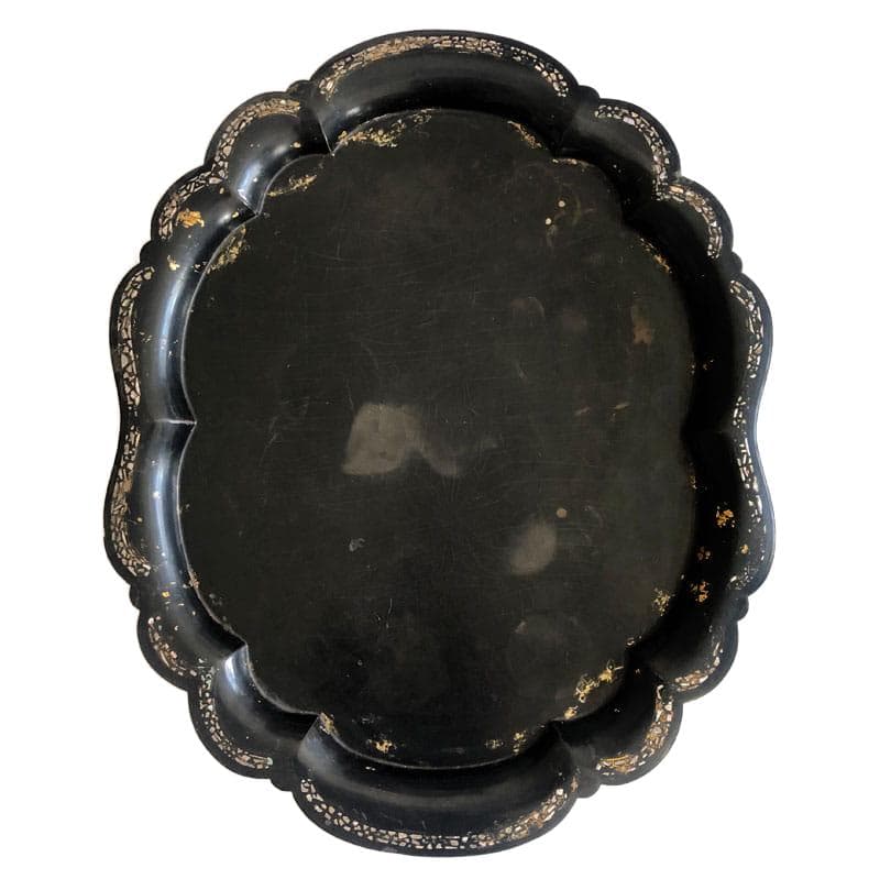 Czarna taca papier-mâché, dla Jennens & Bettridge, Wielka Brytania, poł. XIX w. - 4530
