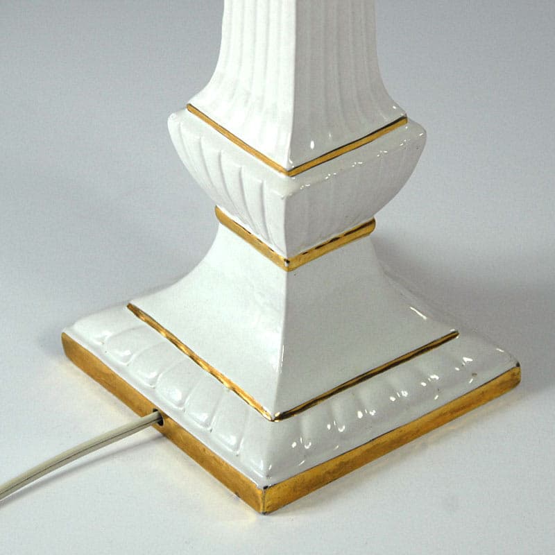 Table Lamp, white ceramic, by U. Zaccagnini, Italy, 1960s. - 43990