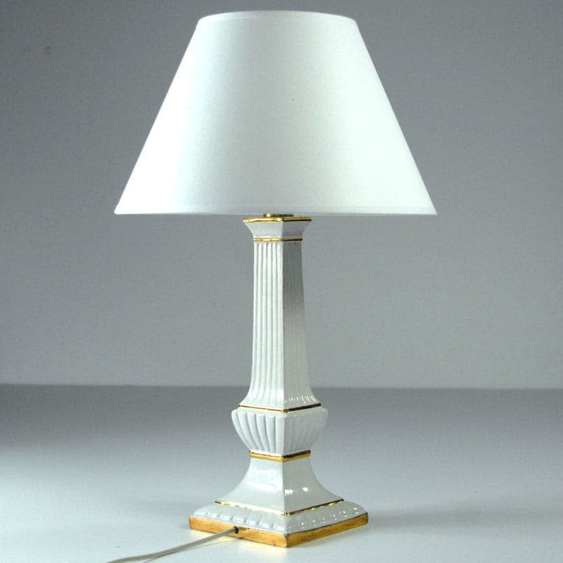 Table Lamp, white ceramic, by U. Zaccagnini, Italy, 1960s. - 43988