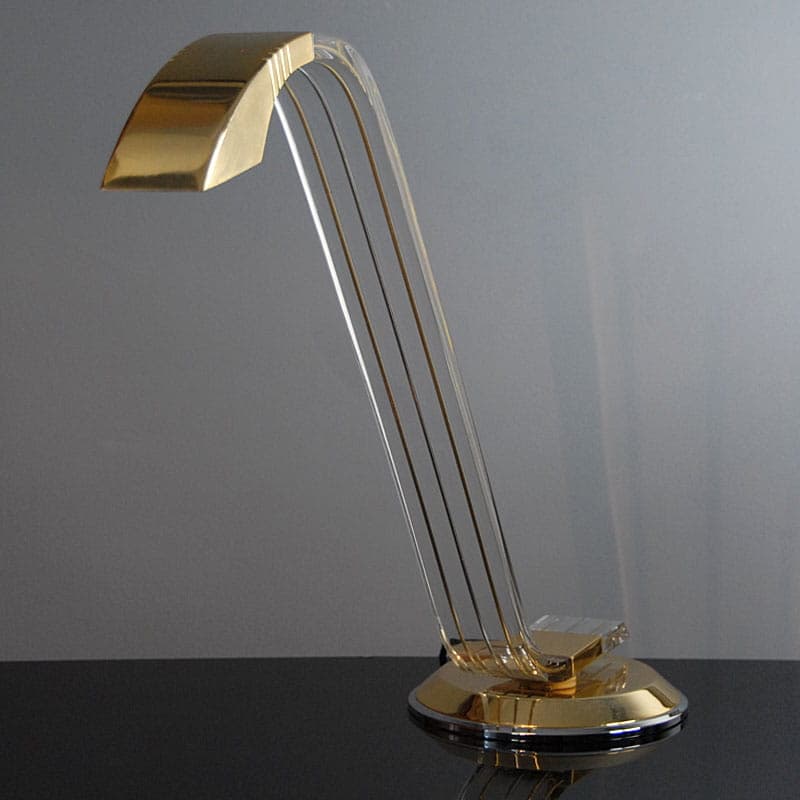 Lampa biurkowa postmodernistyczna, transparentny plastik, Włochy, lata 80. - 44495