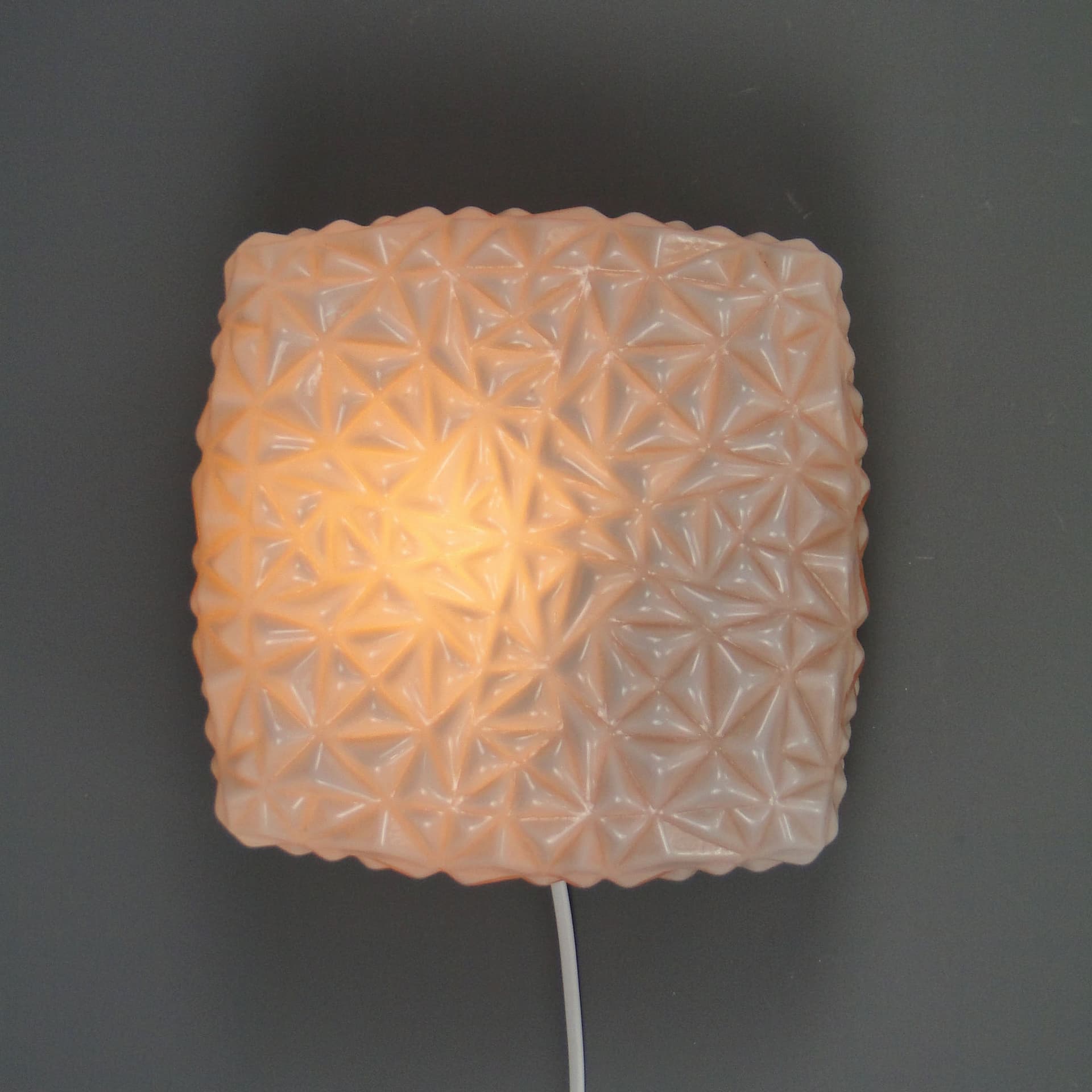 Ceiling Lamp 606, pink glass, Elmed, Poland, 1960s. - 44245