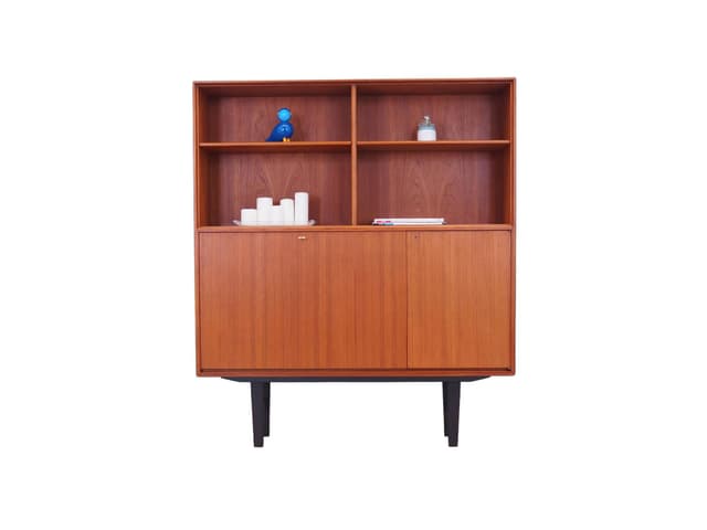 Bookcase, brown teak, by B. Fridhagen, Bodafors, Sweden, 1960s. - DIMENSION