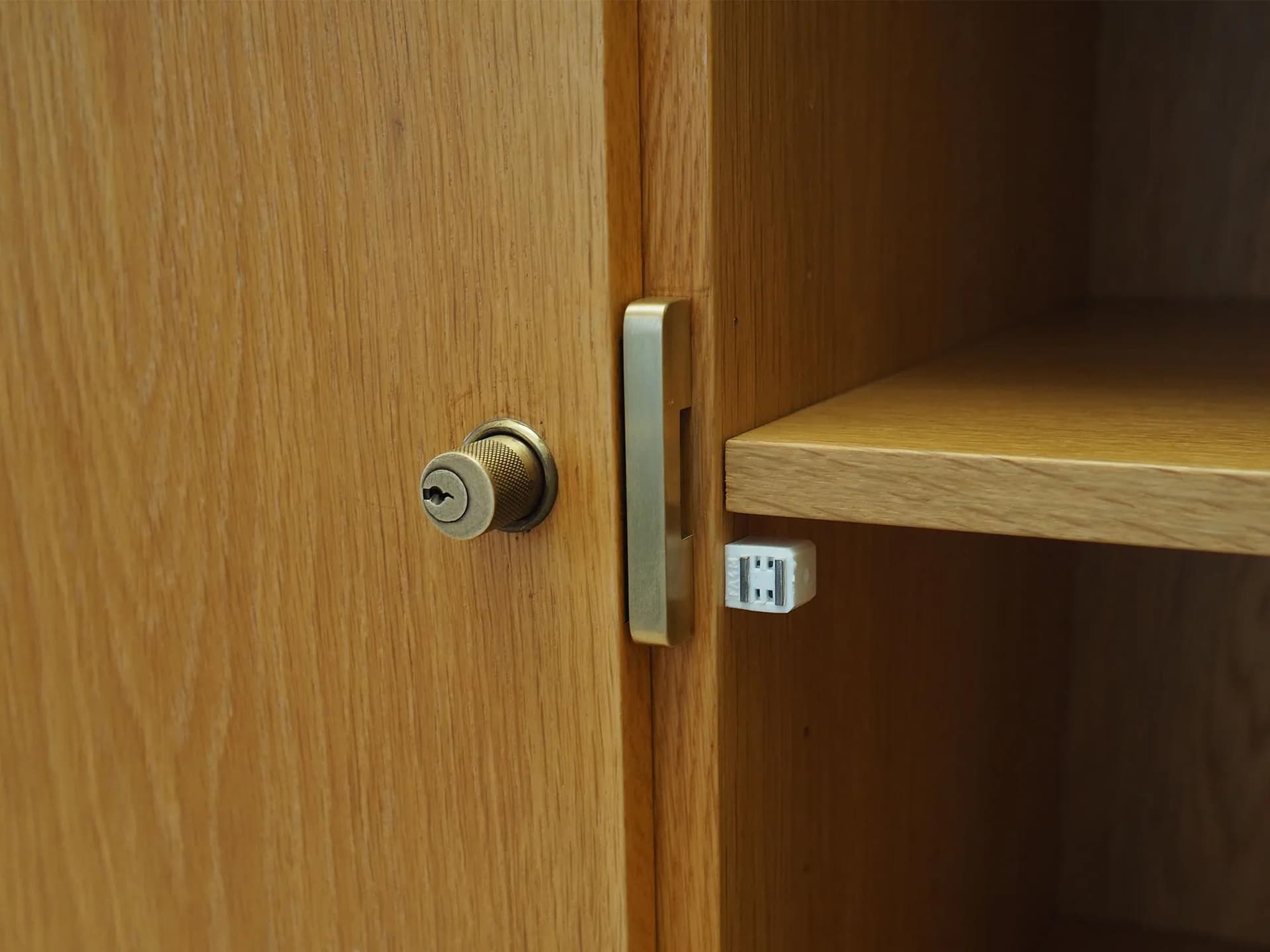 Wardrobe, brown ash, Denmark, 1970s - 44307