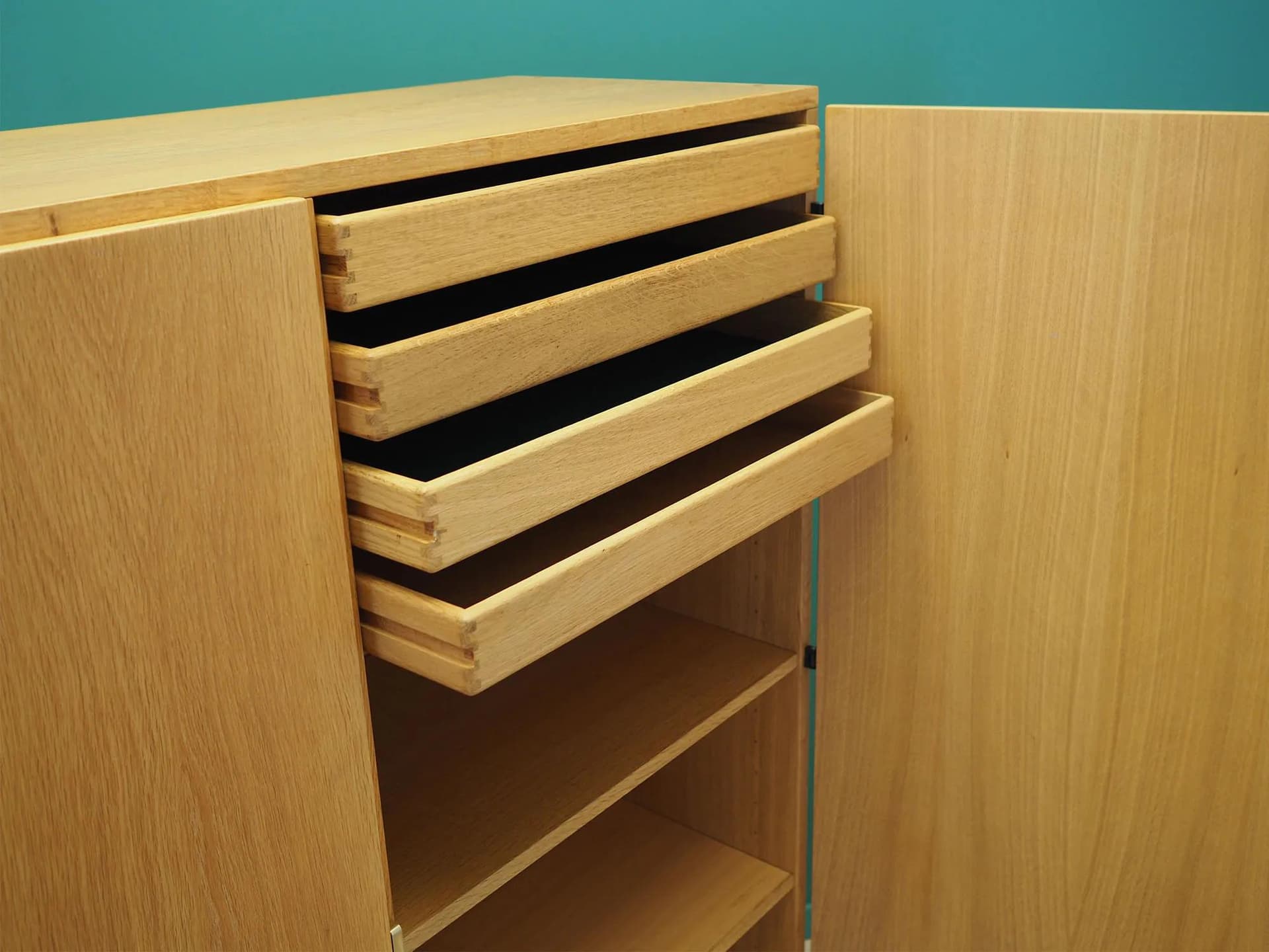 Wardrobe, brown ash, Denmark, 1970s - 44306