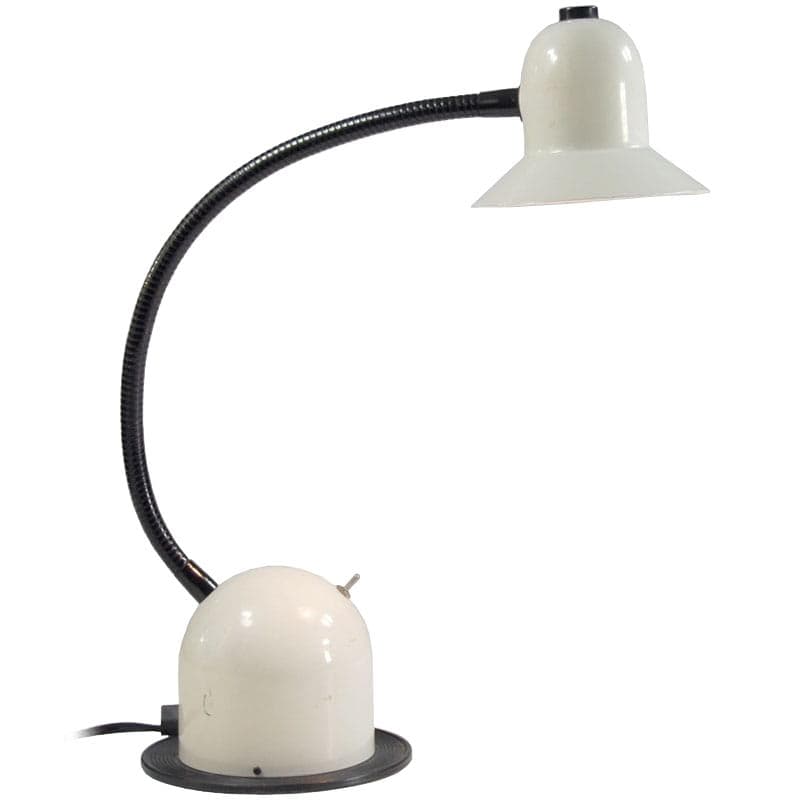 Desk lamp postmodern, ivory white metal, Veneta Lumi, Italy, 1980s.