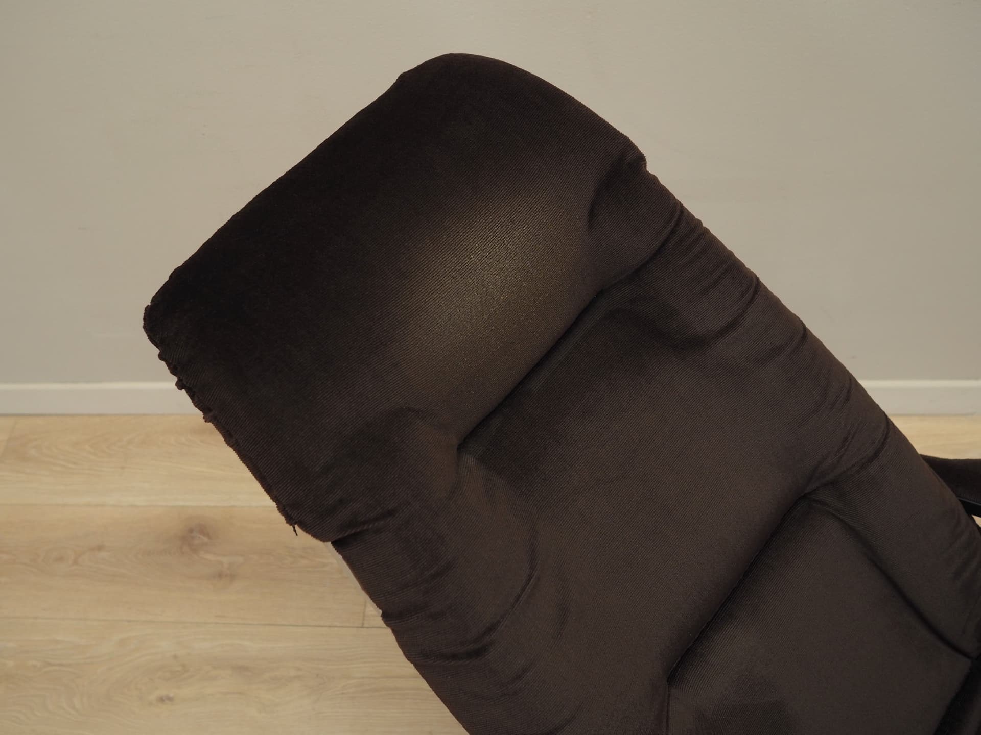 Armchair, brown velvet, chromed metal, Denmark, 1970s - 50432