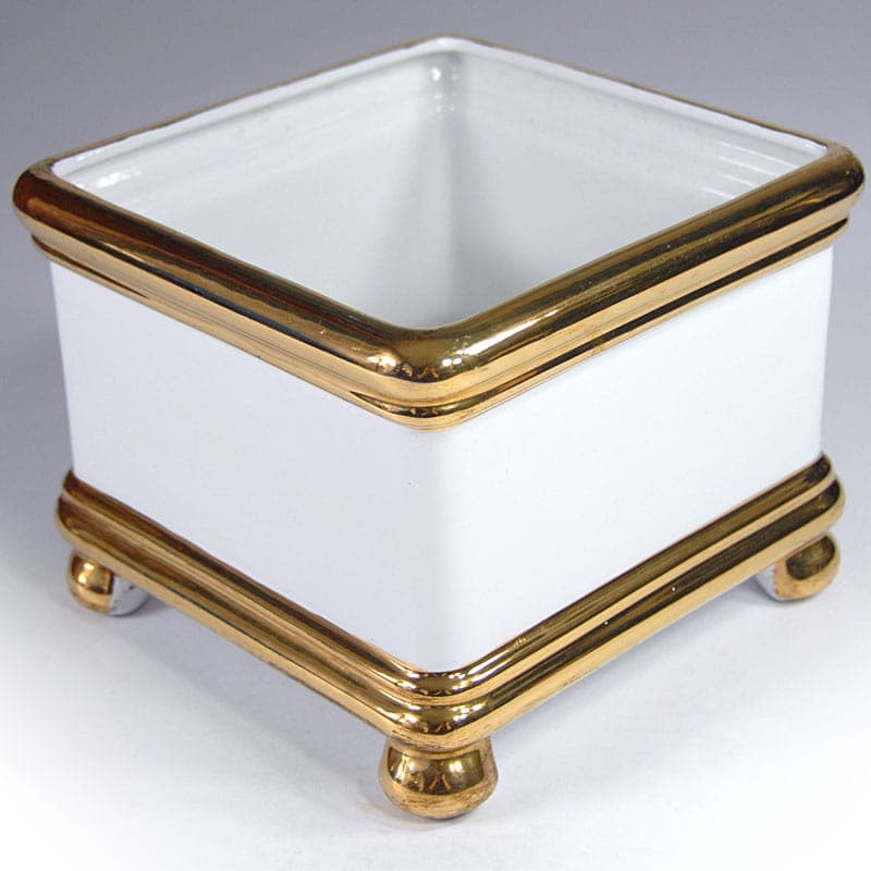 Set of cachepots Bellini, ivory white ceramics, Italy, 1970s. - 44438