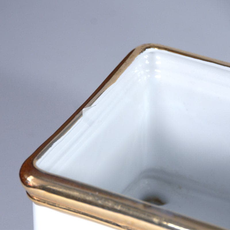 Set of cachepots Bellini, ivory white ceramics, Italy, 1970s. - 44441