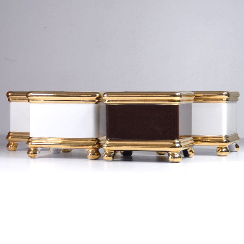 Set of cachepots Bellini, ivory white ceramics, Italy, 1970s. - 44435