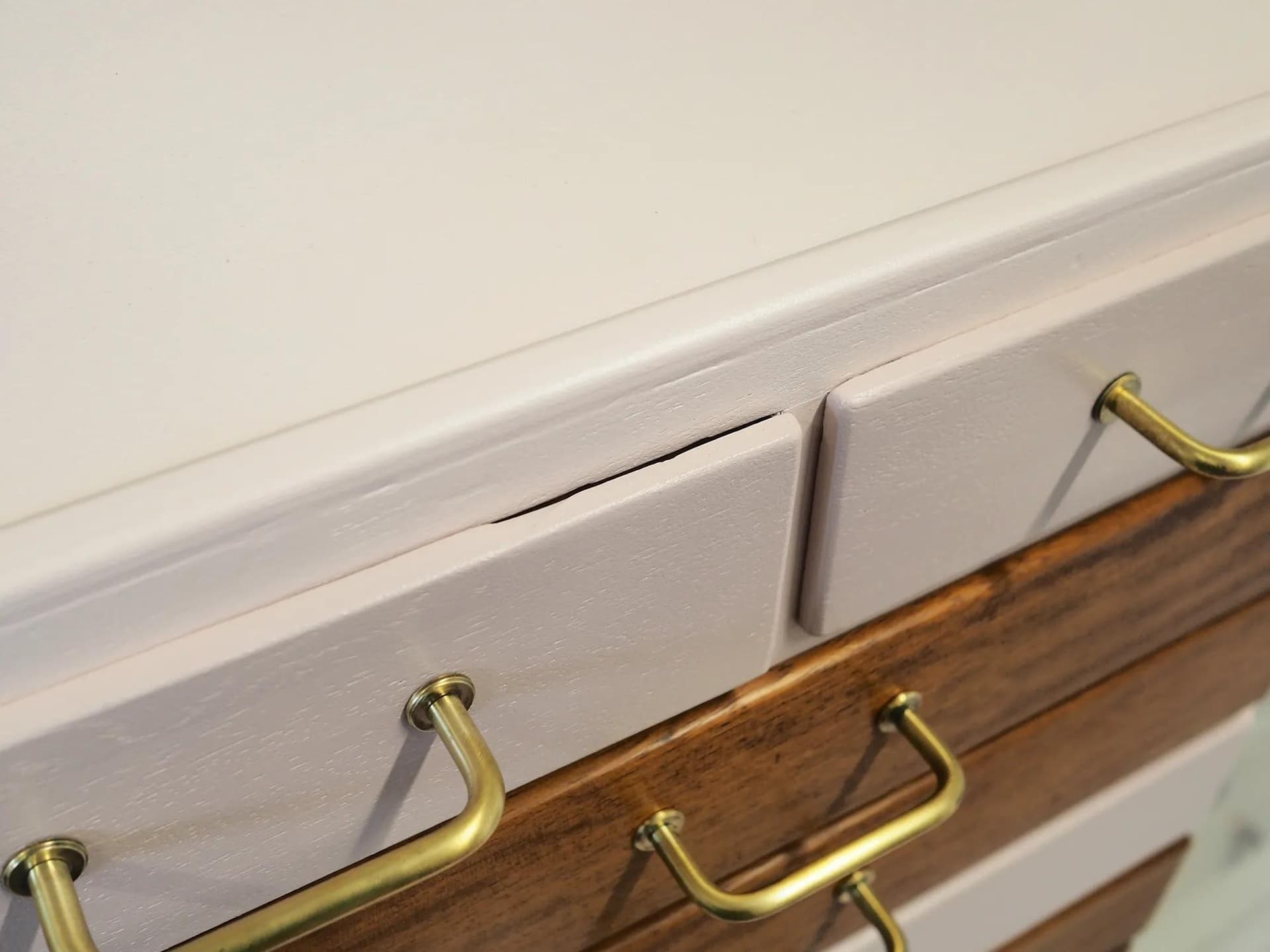 Chest of drawers, pastel pink, teak, Denmark, 1970s. - 44257