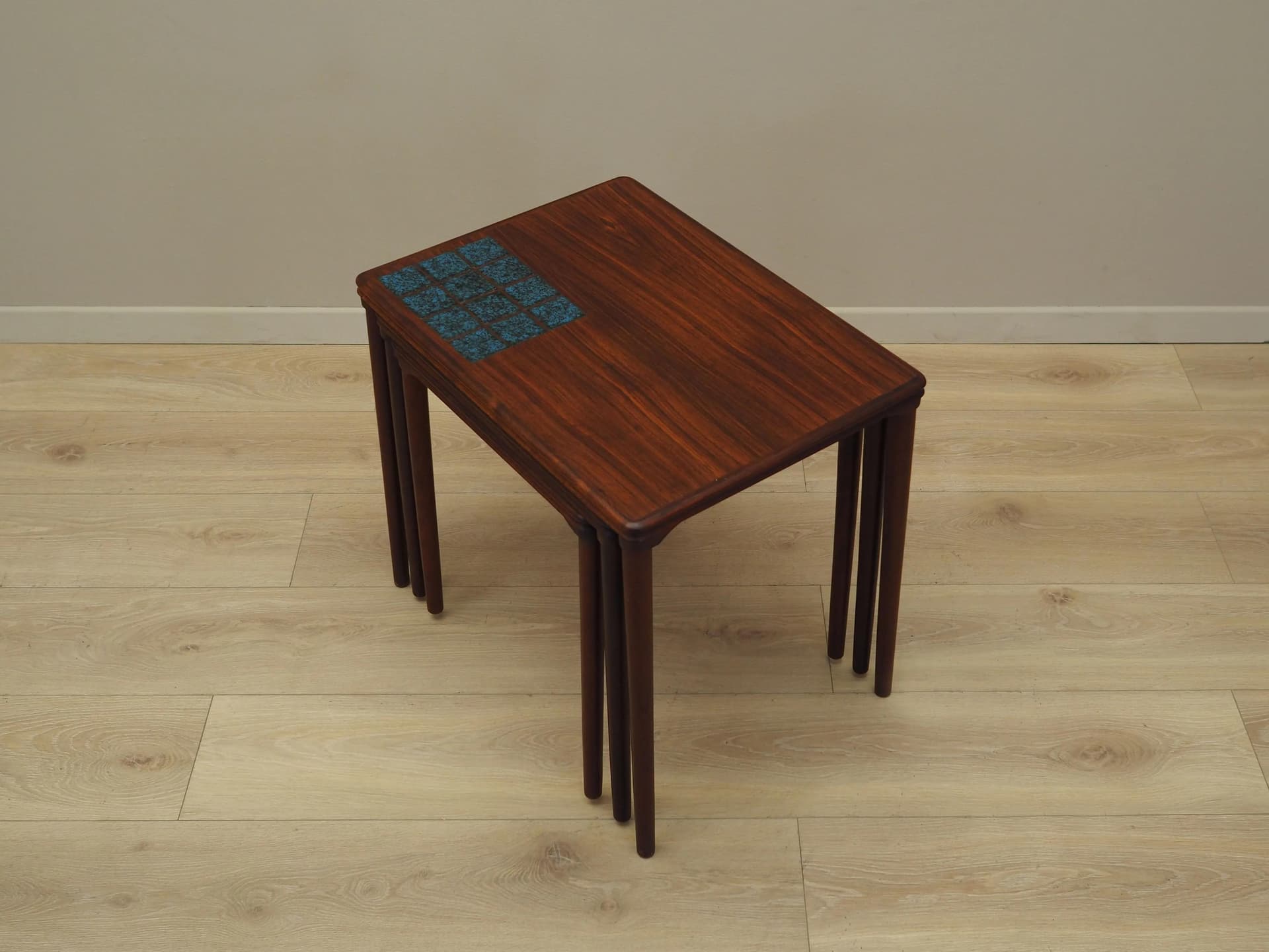 Set of three side tables, rosewood brown, Denmark, 1960s. - 44251