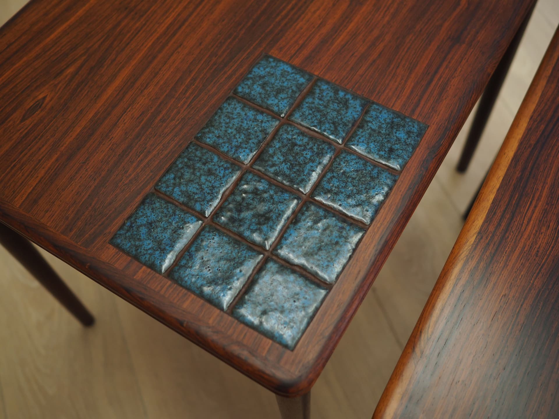 Set of three side tables, rosewood brown, Denmark, 1960s. - 50397