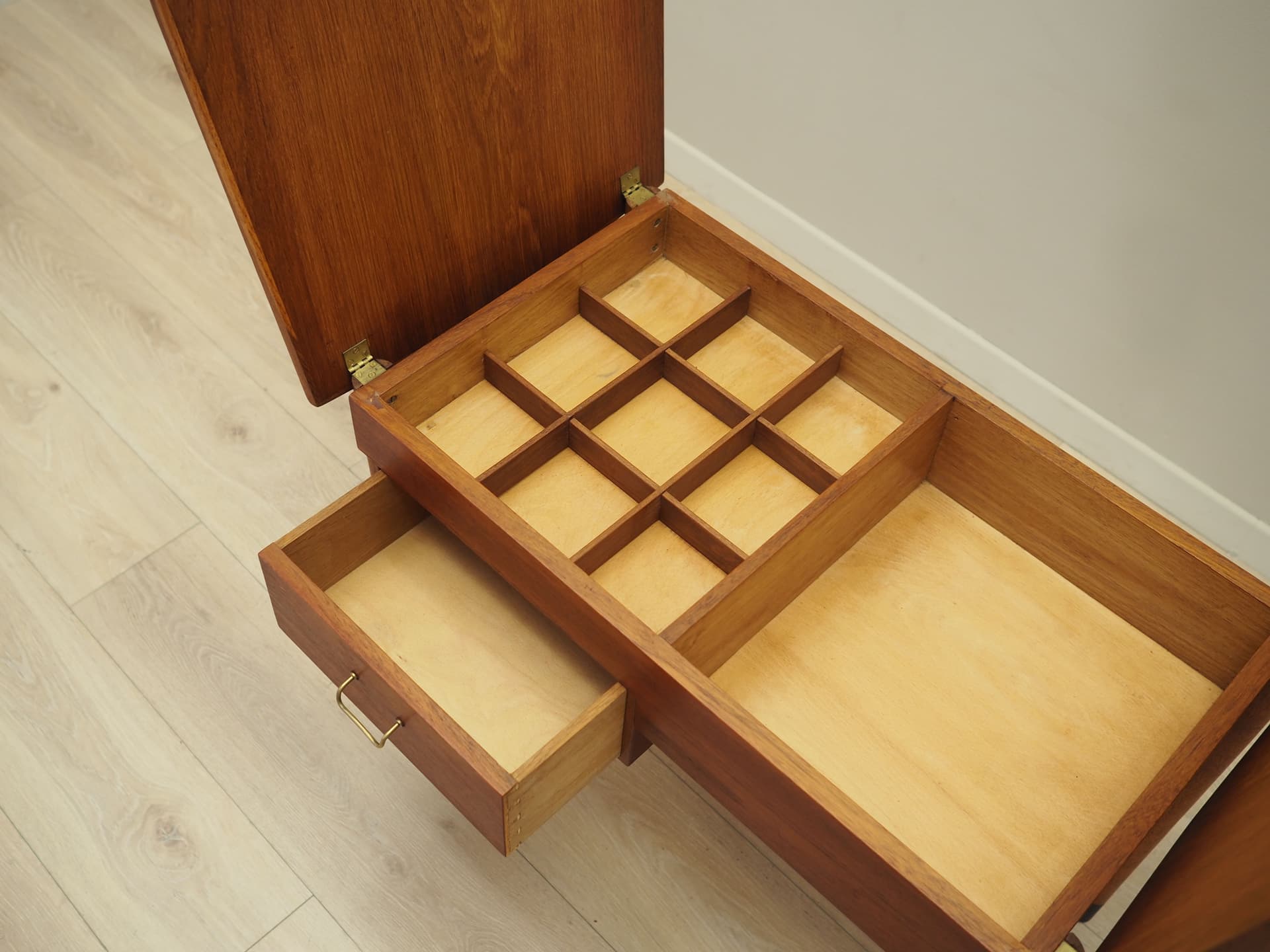 Sewing Table, brown teak, Denmark, 1960s. - 50392