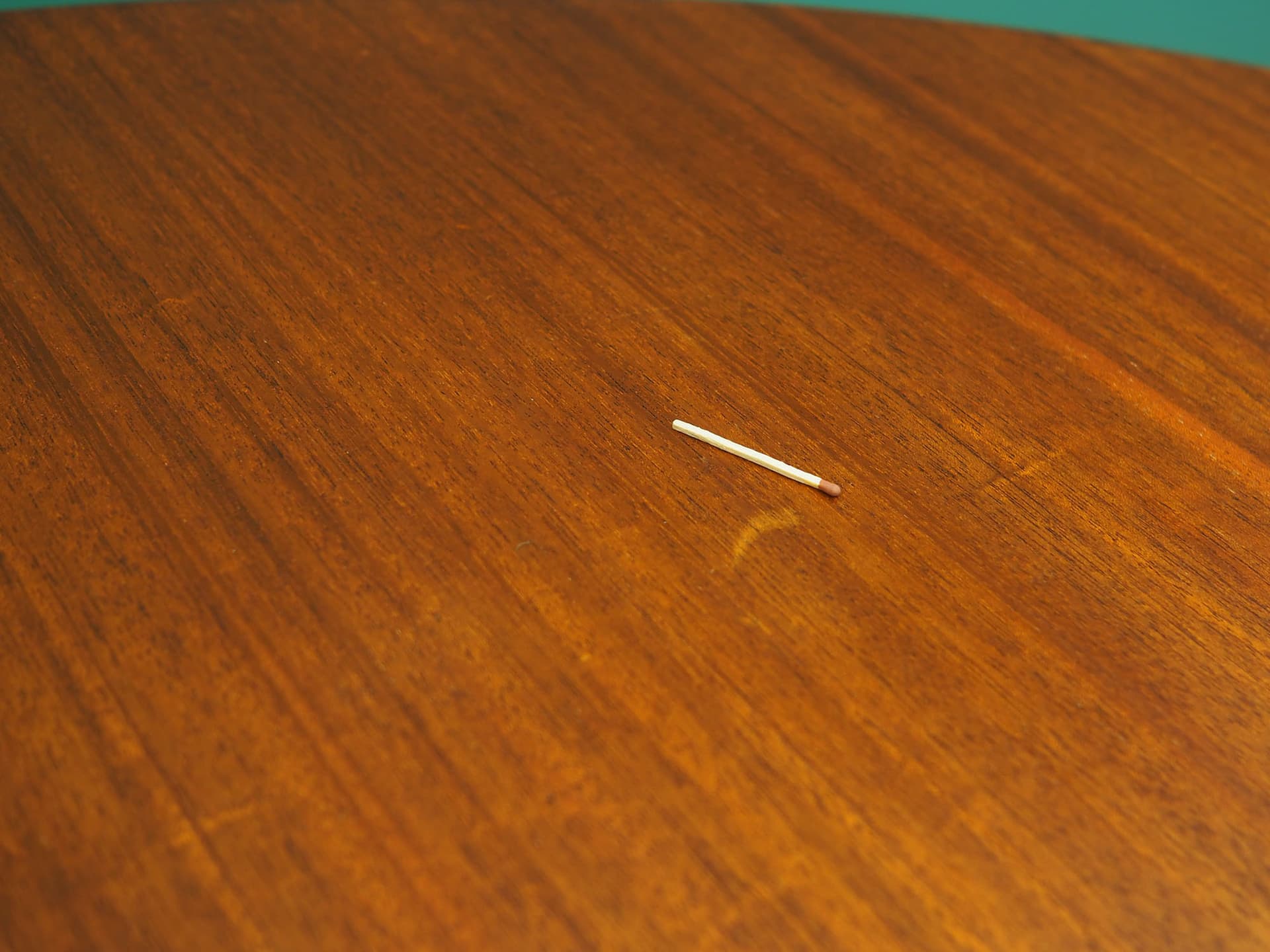 Stół półokrągły, teak brązowy, chrom, Bent Krogh, Dania, lata 70. - 50367