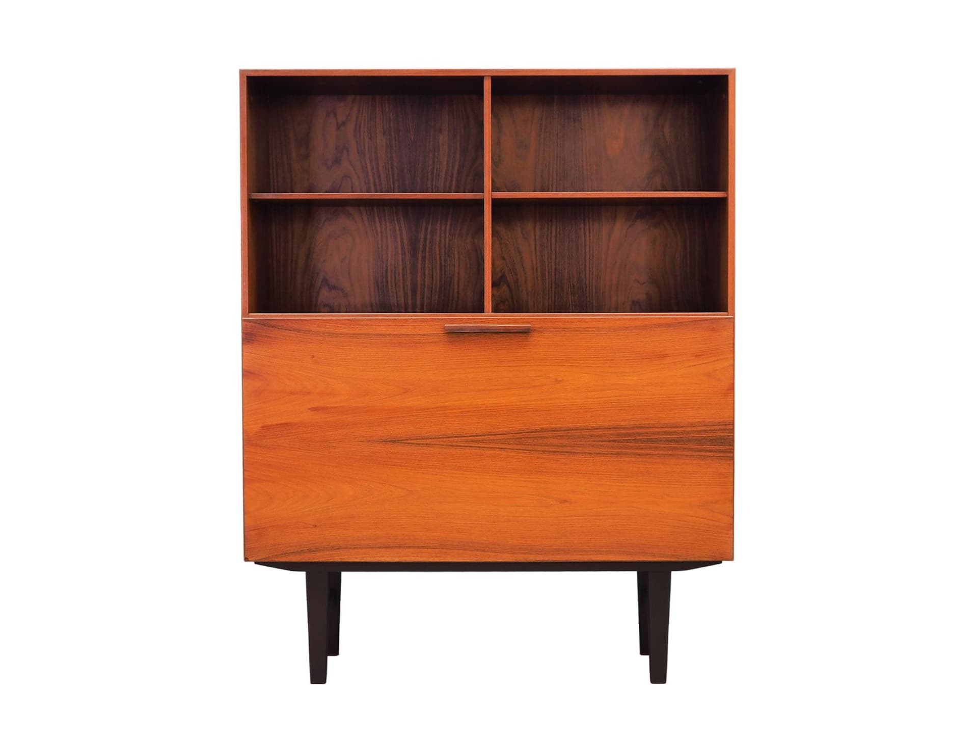 Bookcase, brown rosewood, by I. Kofod-Larsen, for Faarup Møbelfabrik, Denmark, 1970s.