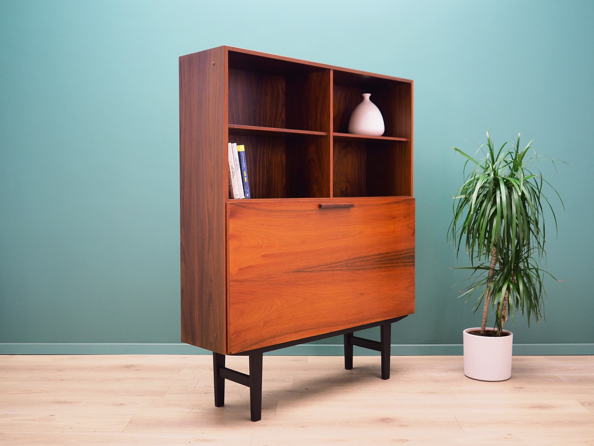 Bookcase, brown rosewood, by I. Kofod-Larsen, for Faarup Møbelfabrik, Denmark, 1970s. - 50343
