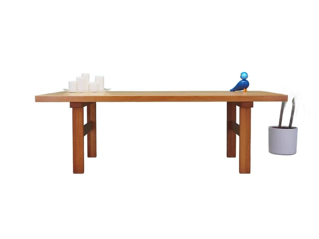 Coffee table, brown ash, Denmark, 1980s. - DIMENSION