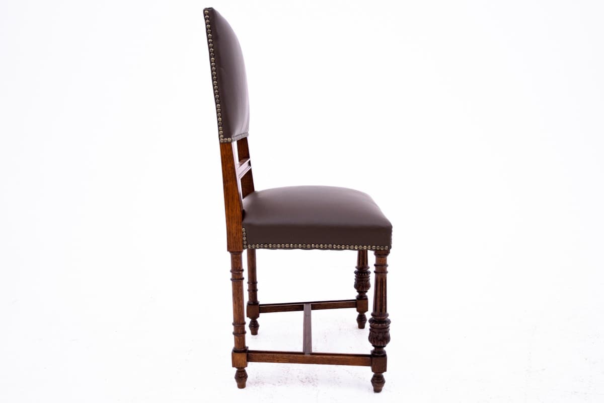 Dark Brown Set of 6 Chairs, Oak, France, 1880s - 47697