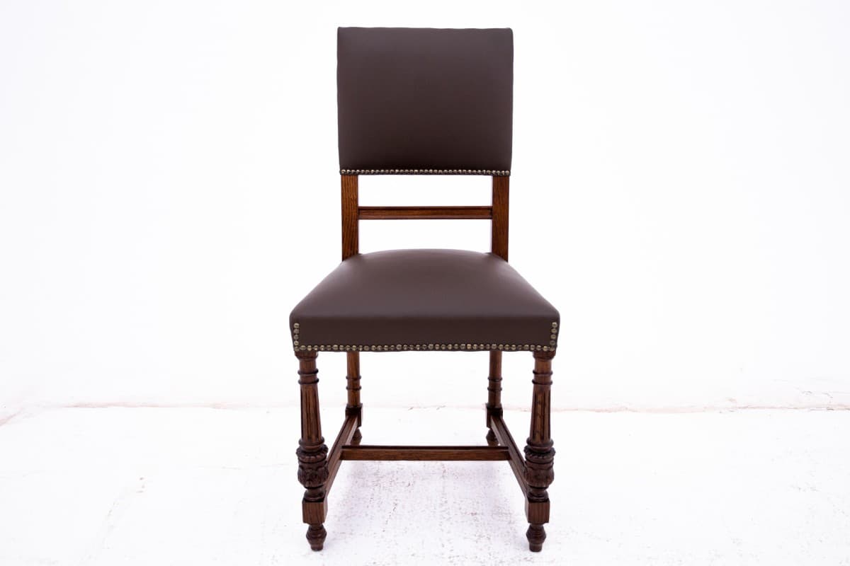 Dark Brown Set of 6 Chairs, Oak, France, 1880s - 47692