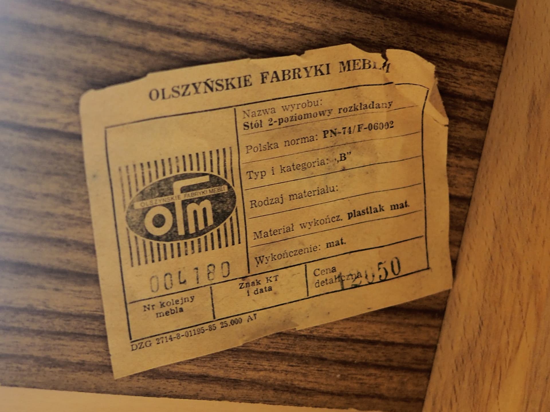 Stół prostokątny, buk jasnobrązowy, Polska, lata 80. - 50281