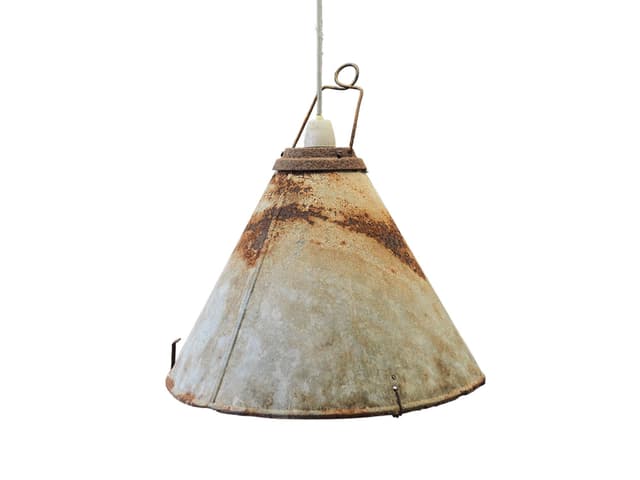 Pendant Lamp, industrial, grey, metal, Poland, 1950s - DIMENSION