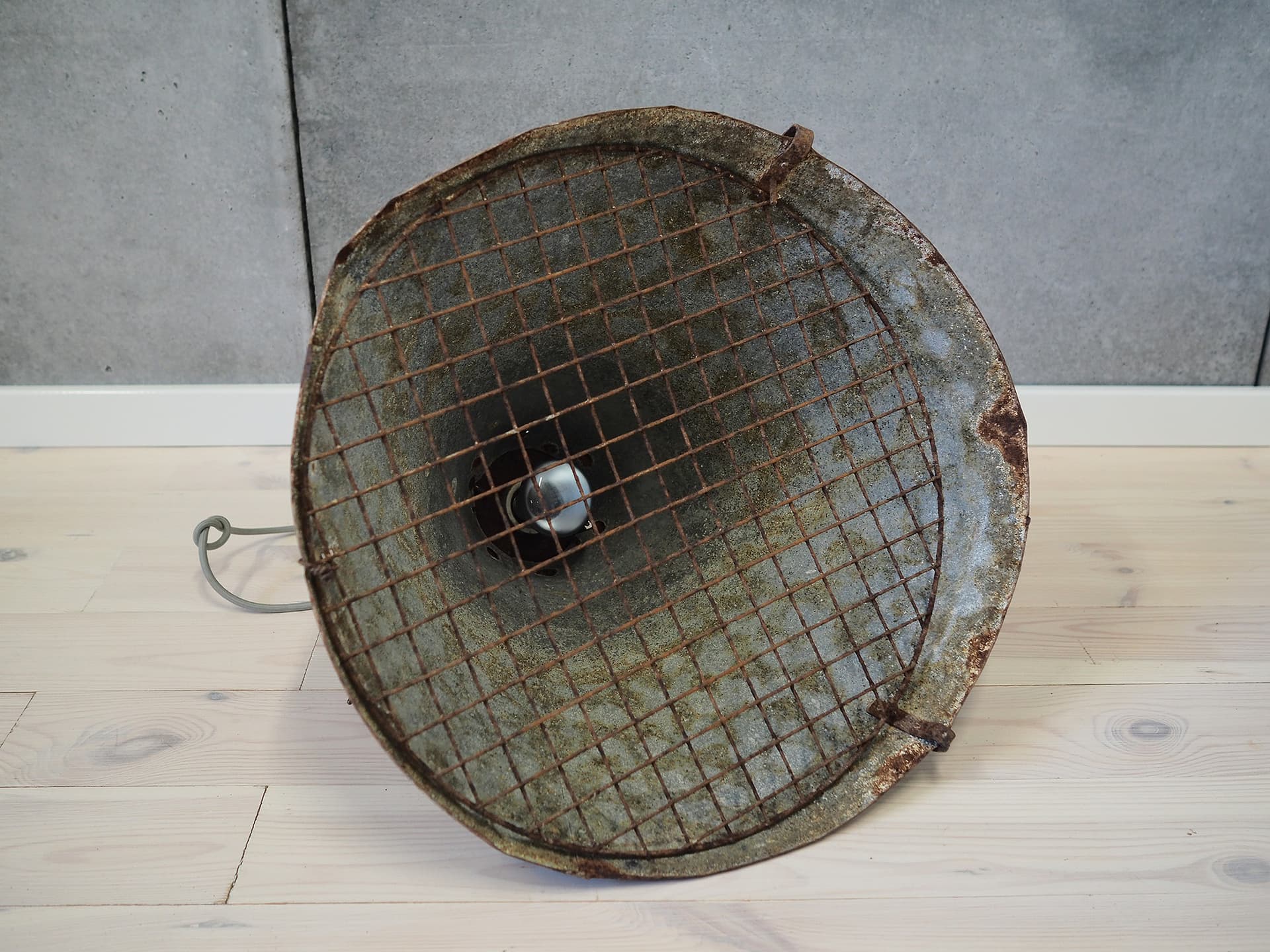 Pendant Lamp, industrial, grey, metal, Poland, 1950s - 44735