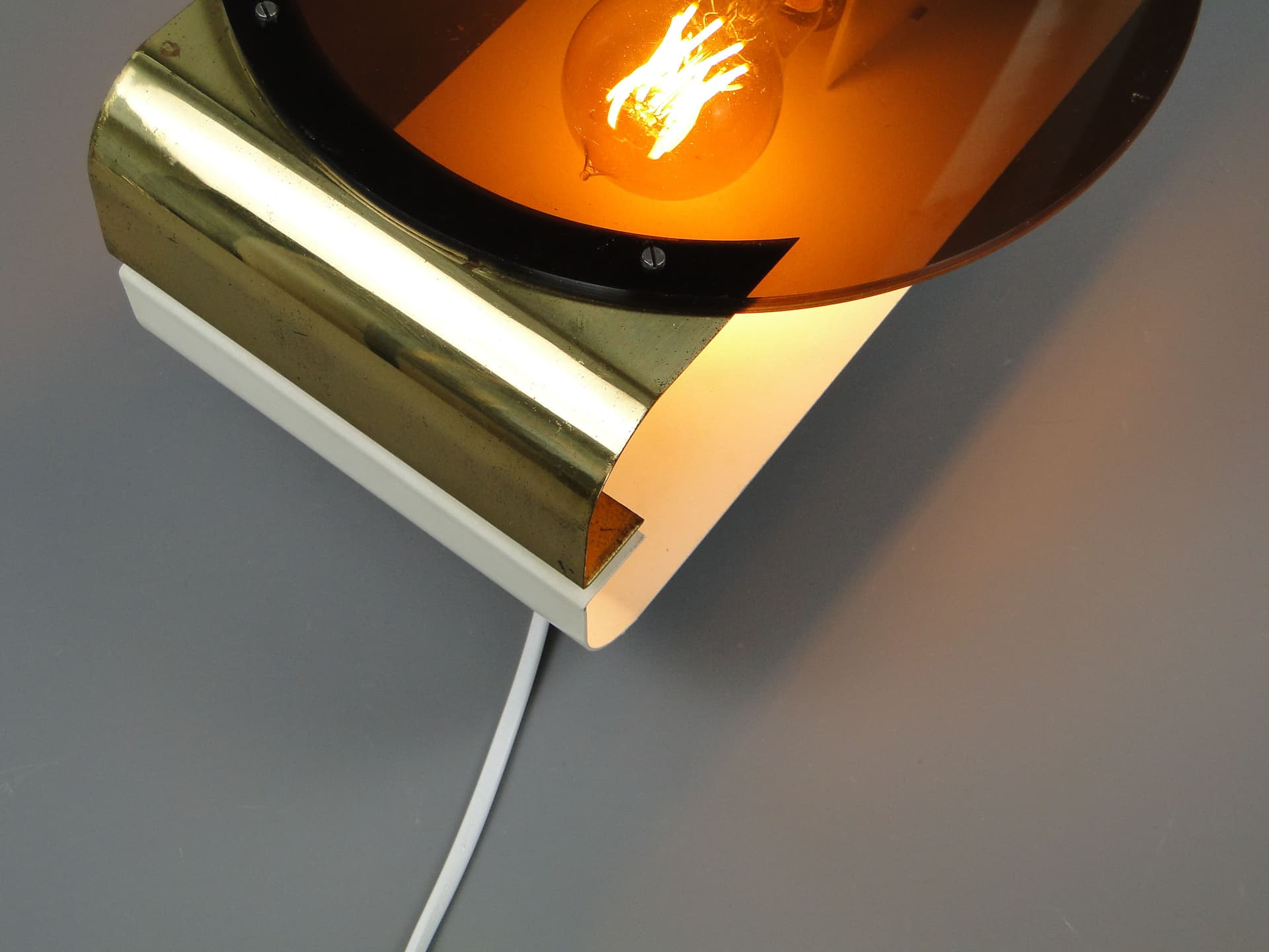 Brown Wall Sconce with Brass Accents, Czechoslovakia, 1960s - 44655