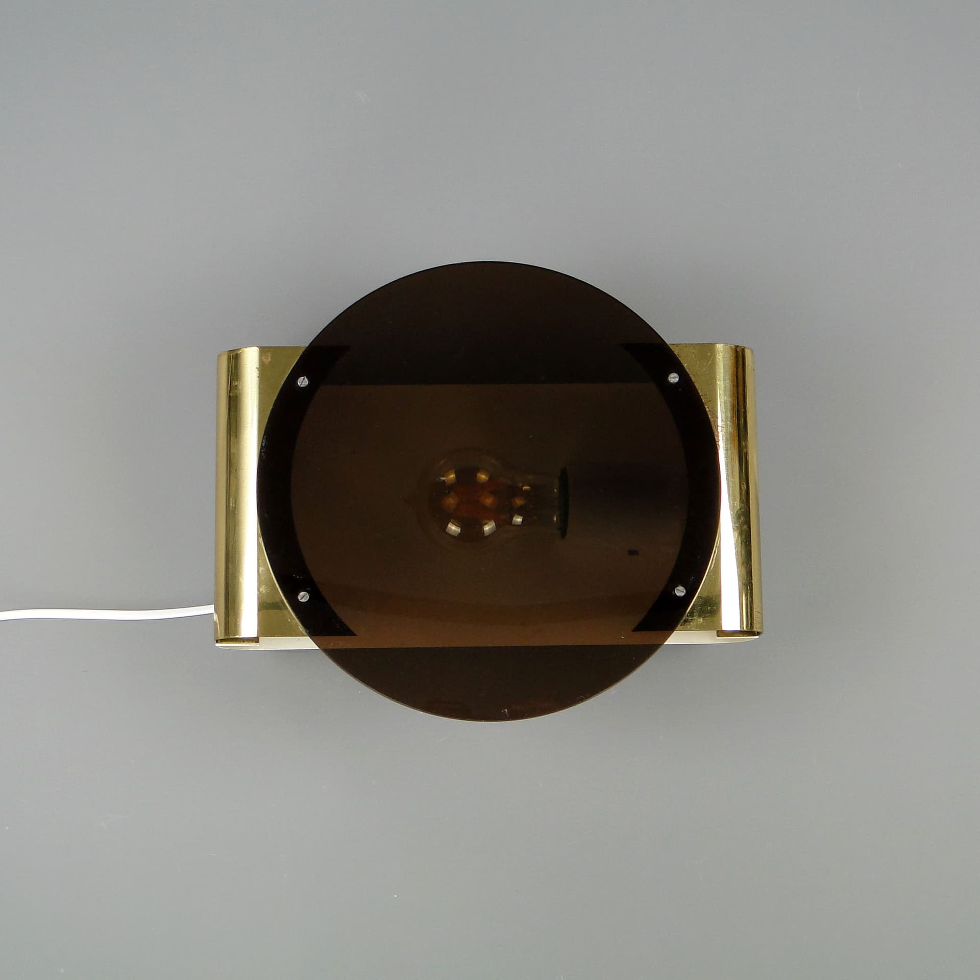 Brown Wall Sconce with Brass Accents, Czechoslovakia, 1960s - 44650