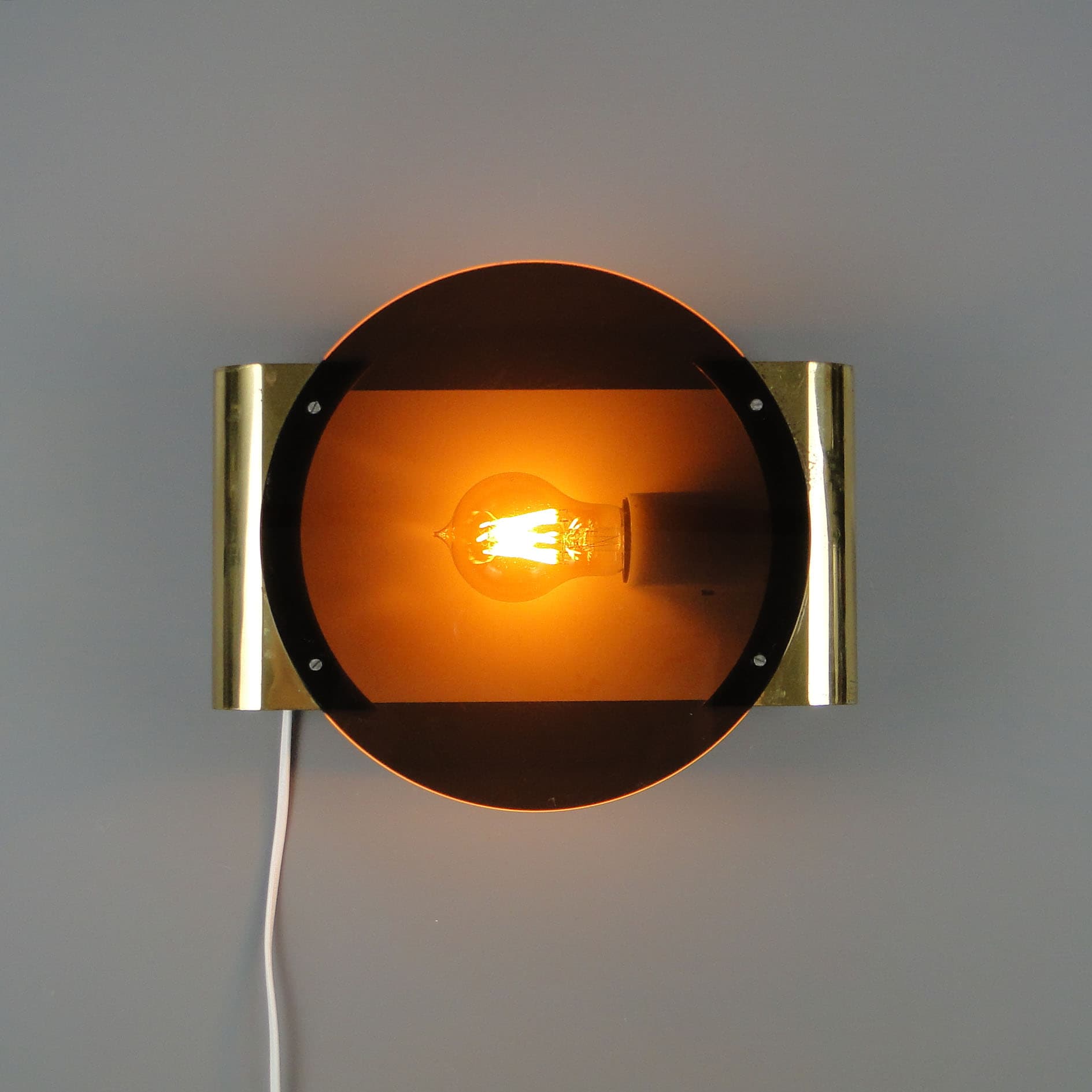 Brown Wall Sconce with Brass Accents, Czechoslovakia, 1960s - 44654