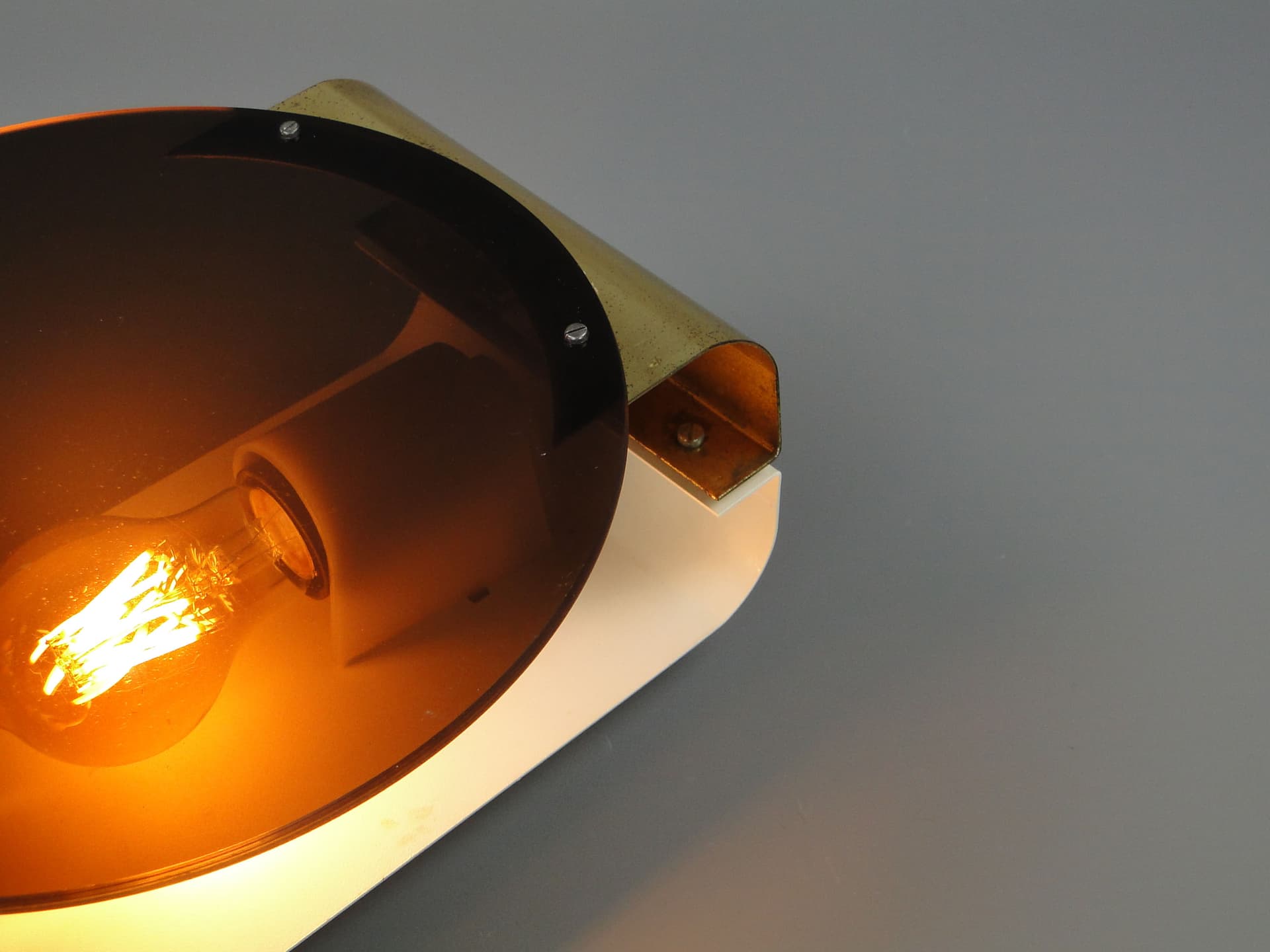 Brown Wall Sconce with Brass Accents, Czechoslovakia, 1960s - 44656