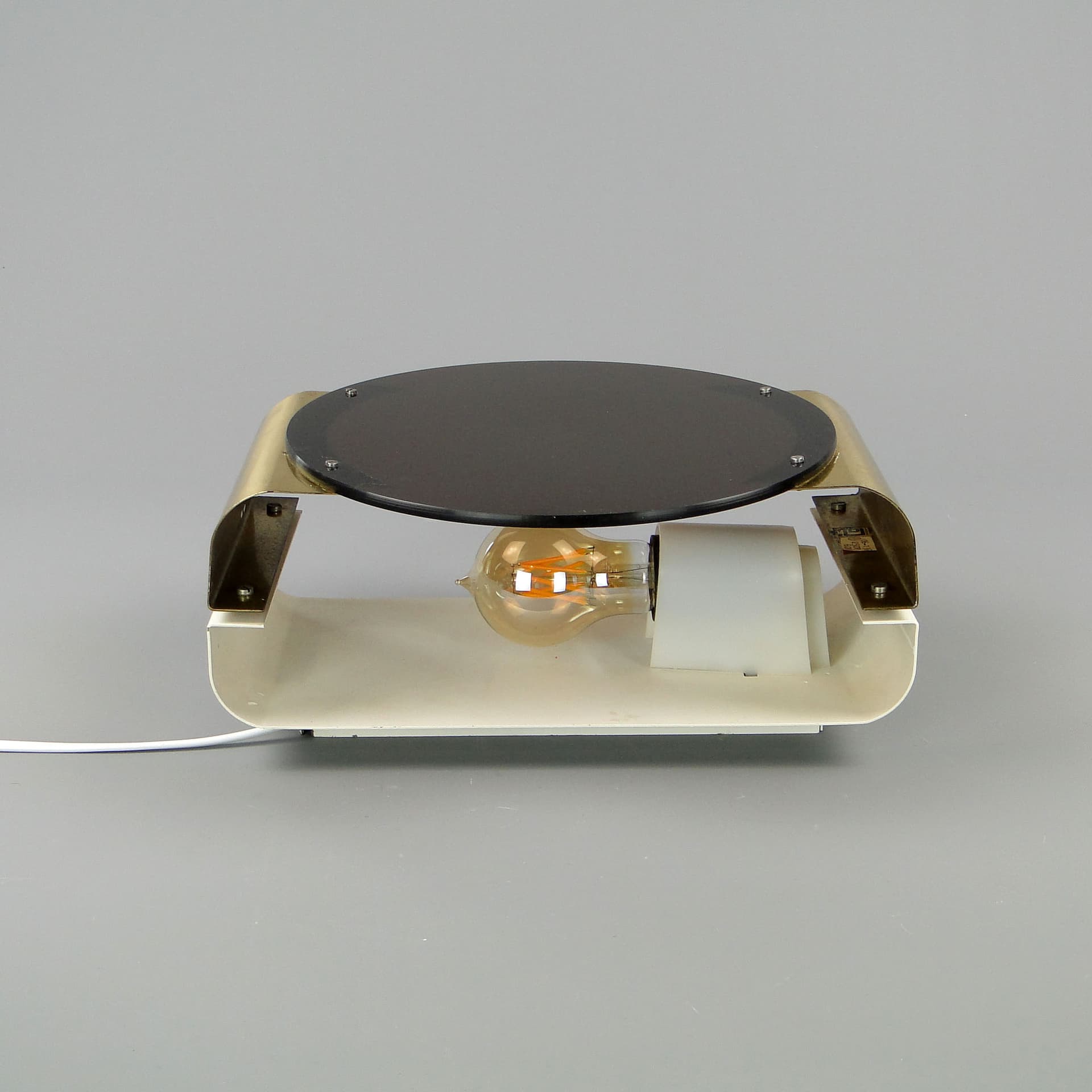 Brown Wall Sconce with Brass Accents, Czechoslovakia, 1960s - 44651